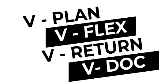 logos V-PLAN V-FLEX V-RETURN V-DOC offres logistiques Viaposte